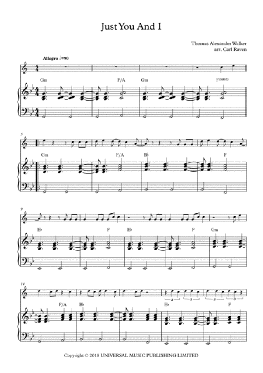 Just You And I B-Flat Trumpet scores gallery preview page 1