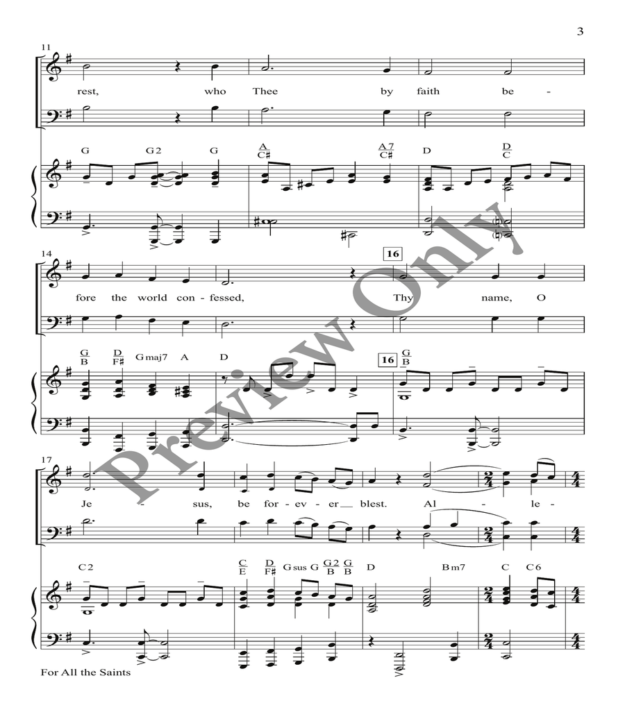 For All the Saints 4-Part scores gallery preview page 2