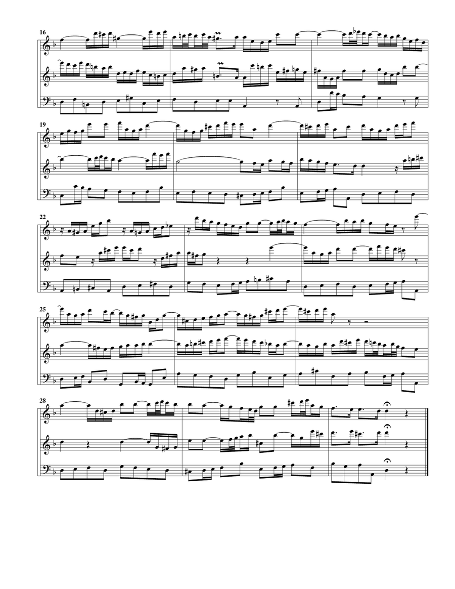 Trio for organ, BWV 584 (arrangement for 3 recorders (AAB)) Recorder scores gallery preview page 3