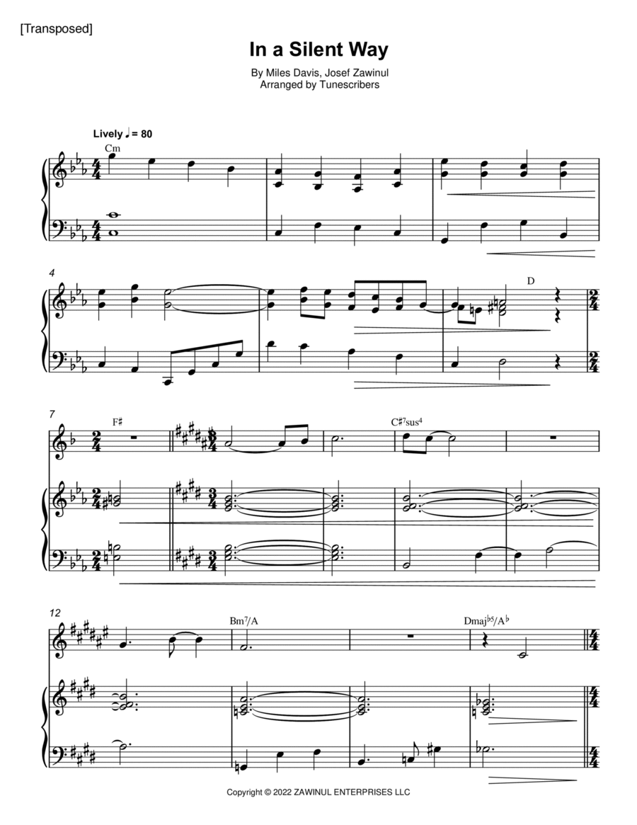 In a Silent Way Woodwind Duet scores gallery preview page 1