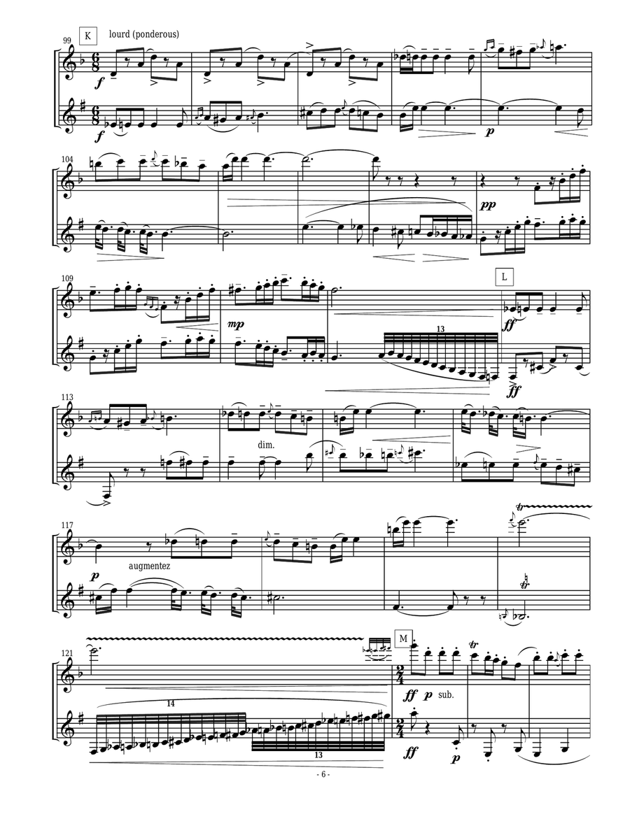 Eastern European Rhapsody - duets for flute and clarinet Woodwind Duet scores gallery preview page 6