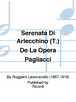 Serenata Di Arlecchino (T.) De La Opera Pagliacci