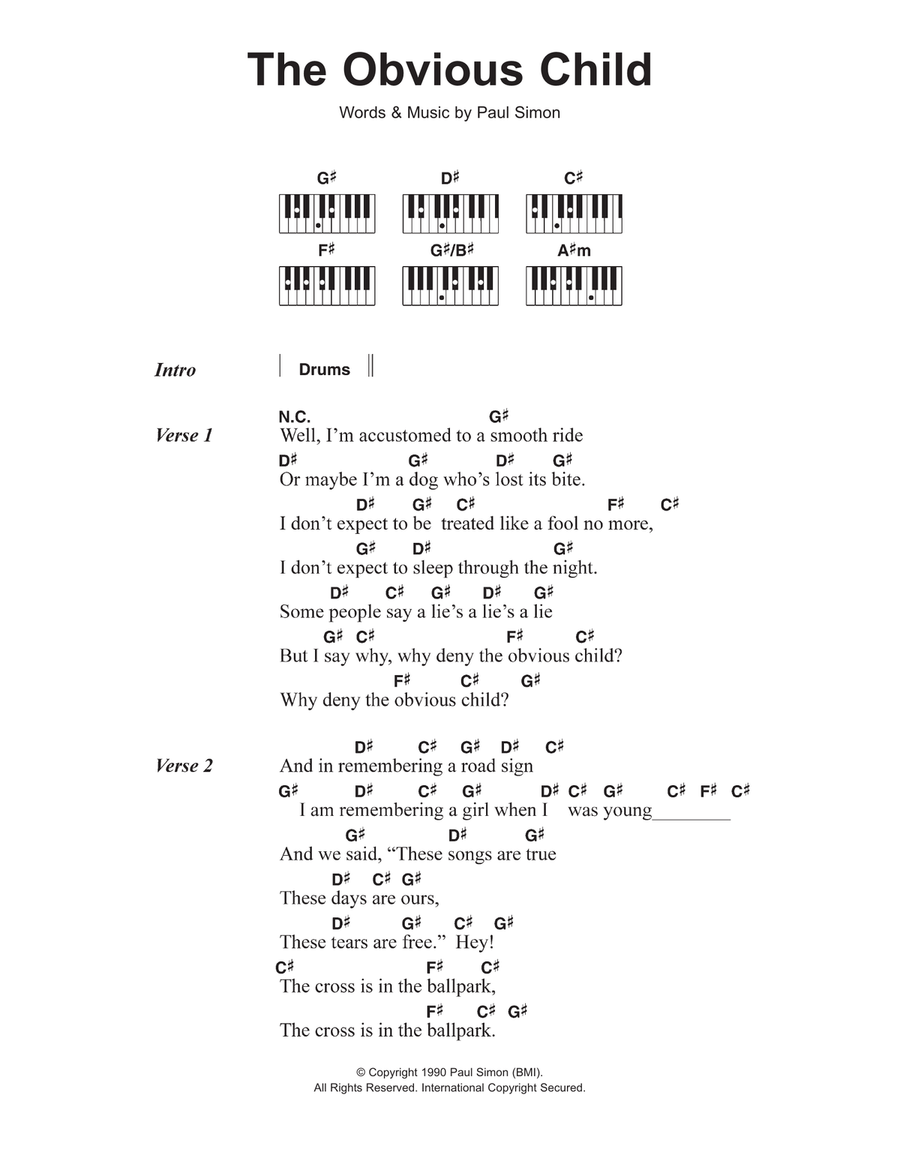 The Obvious Child Piano Solo scores gallery preview page 1