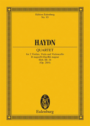Book cover for String Quartet Op. 20, No. 4 in D Major