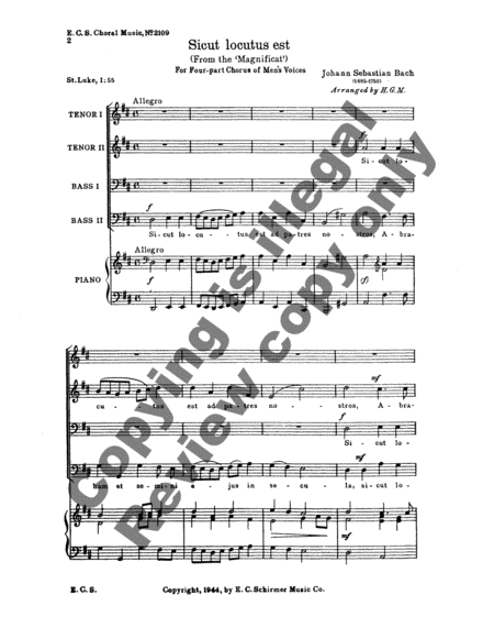 Magnificat: Sicut locutus est (BWV 243)