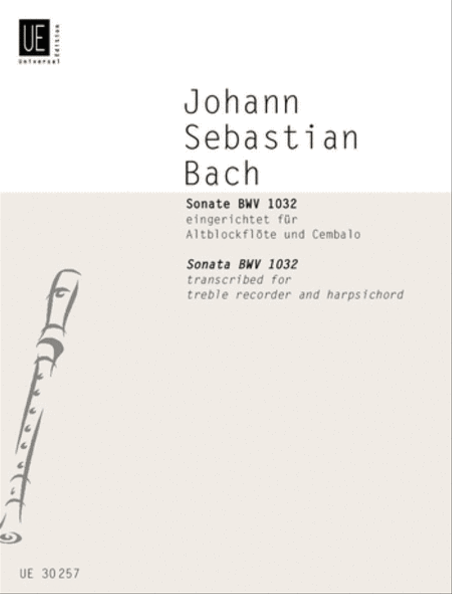 Sonata, BWV 1032, Treble Recorder/H Alto Recorder scores gallery preview page 1