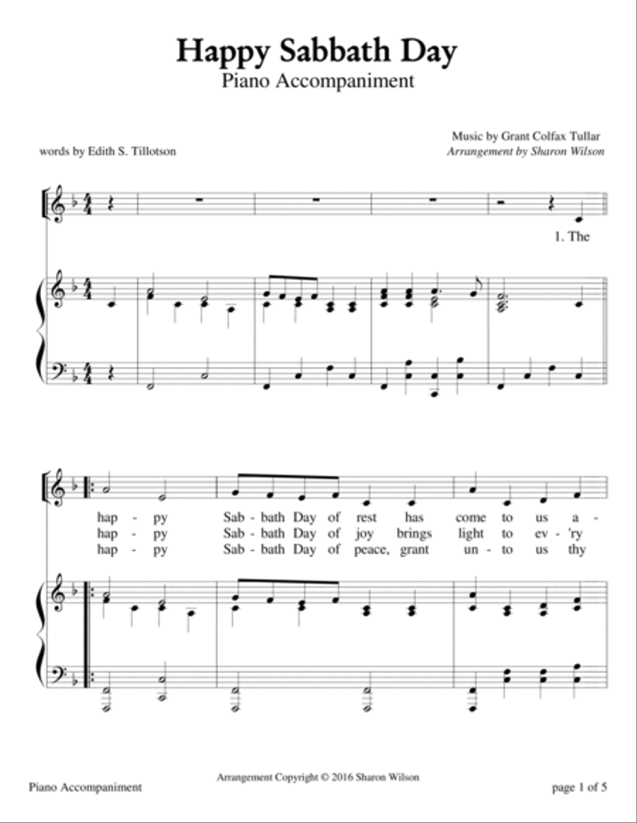 Happy Sabbath Day (Sabbath Celebration) High Voice scores gallery preview page 3