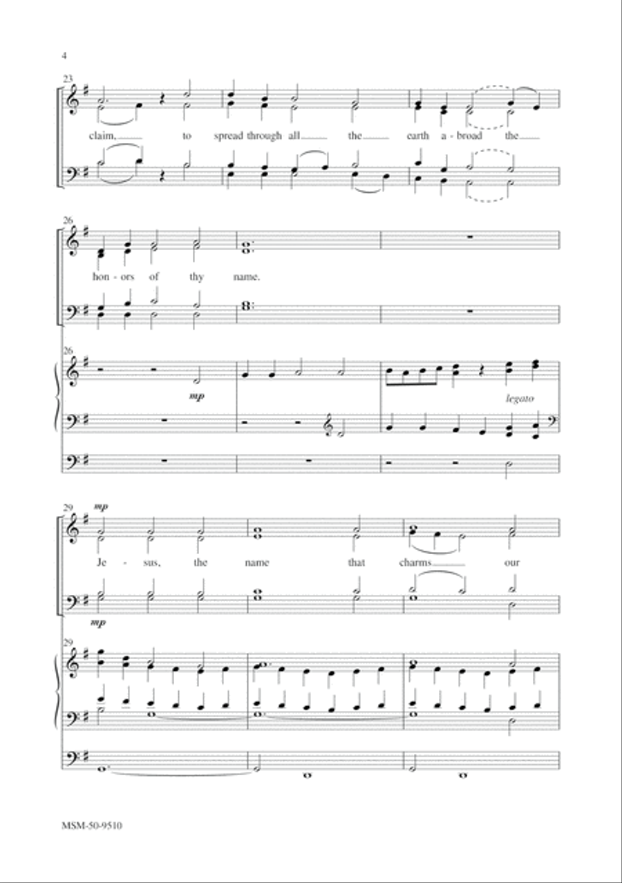 O for a Thousand Tongues to Sing 4-Part scores gallery preview page 4