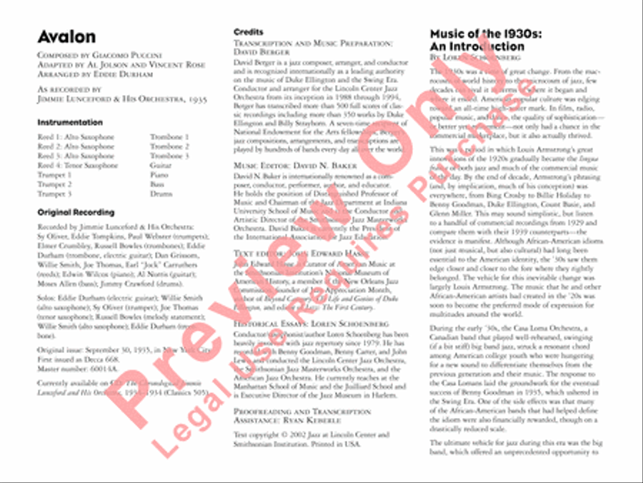 Avalon Jazz Ensemble scores gallery preview page 3