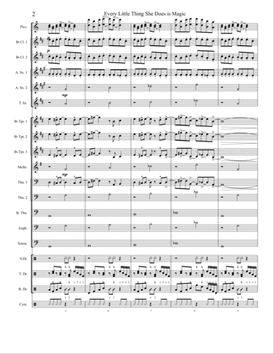 Every Little Thing She Does Is Magic Marching Band scores gallery preview page 2