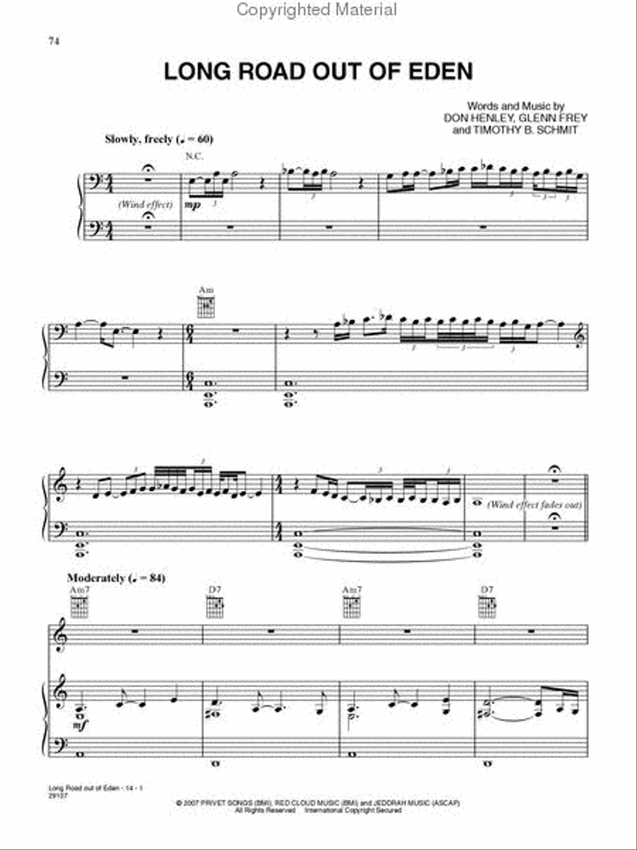Eagles - Long Road Out of Eden Piano, Vocal, Guitar scores gallery preview page 2