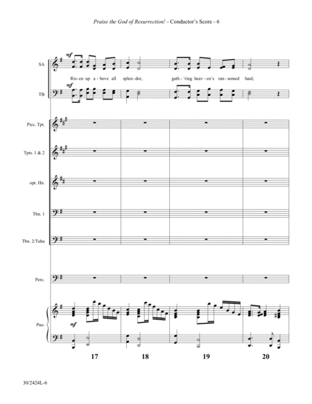 Praise the God of Resurrection! - Brass and Percussion Score and Parts - Digital