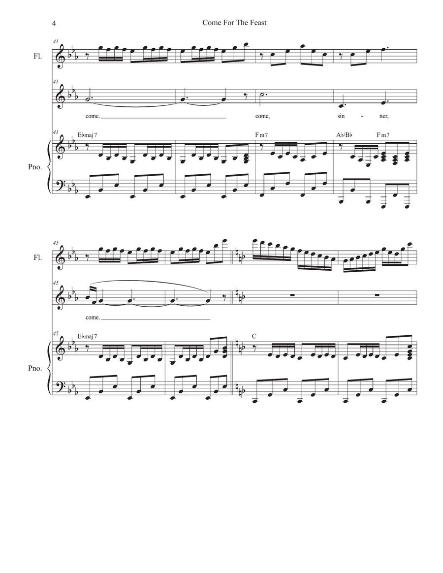 Come For The Feast (Vocal solo - Medium Key) Piano, Vocal scores gallery preview page 4