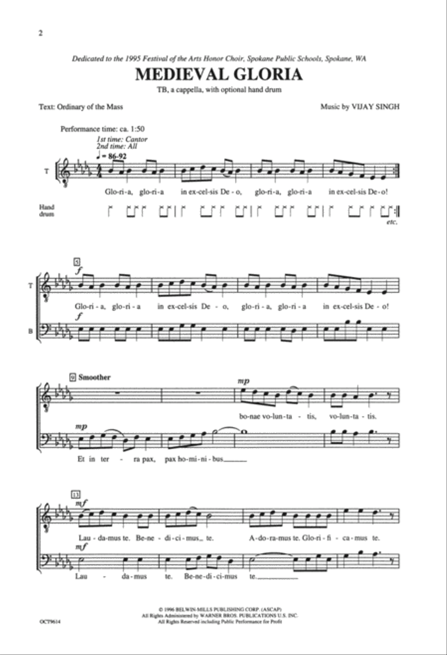 Medieval Gloria A Cappella scores gallery preview page 1