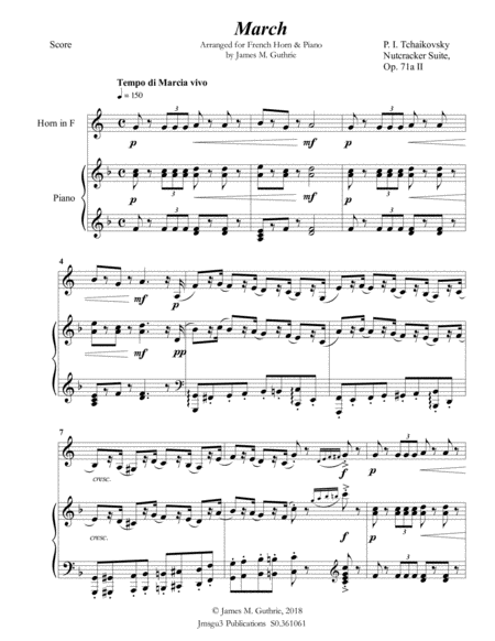 Tchaikovsky: March from Nutcracker Suite for French Horn & Piano image number null