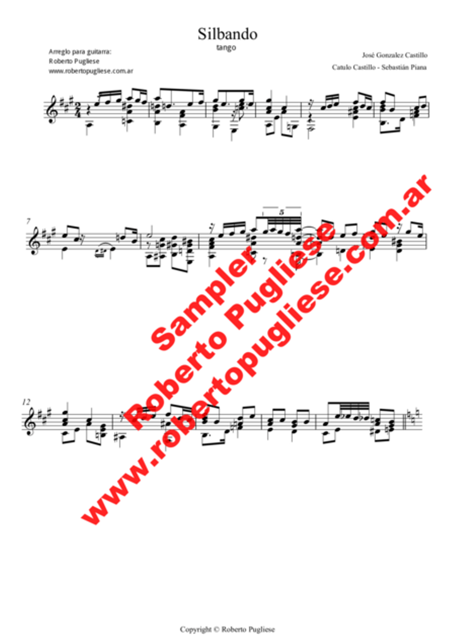 Silbando - Tango (Castillo - Piana) Classical Guitar scores gallery preview page 3