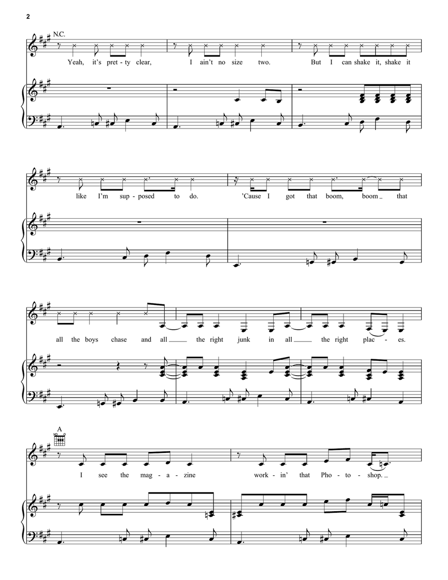 All About That Bass Acoustic Guitar scores gallery preview page 2
