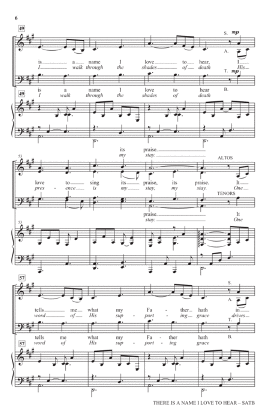 There Is A Name I Love To Hear 4-Part scores gallery preview page 5