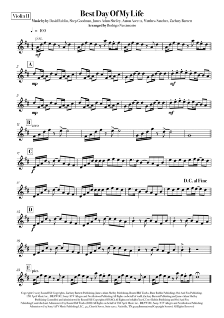 Best Day Of My Life String Quartet scores gallery preview page 2