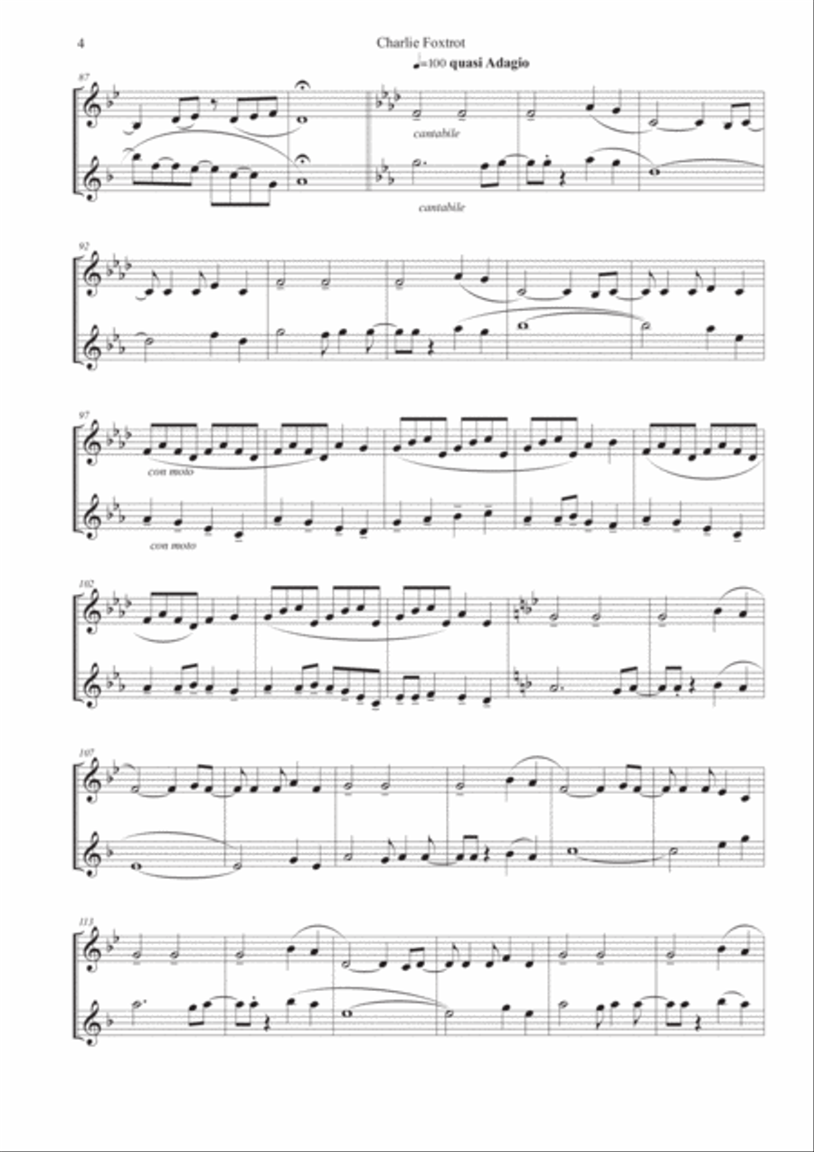 Charlie Foxtrot Charlie Foxtrot Woodwind Duet scores gallery preview page 4