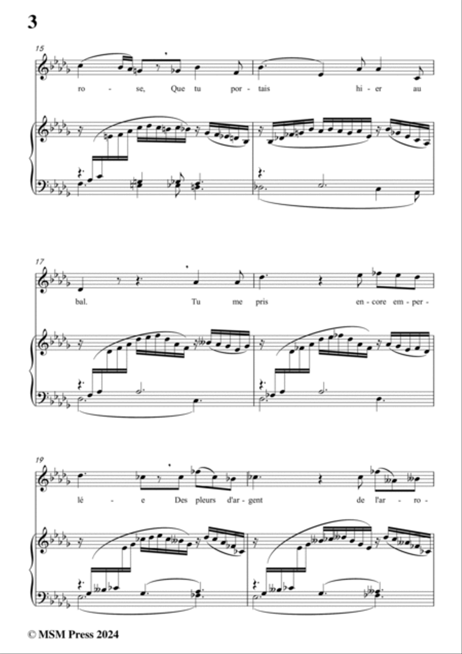 Berlioz-Le Spectre de la Rose in D flat Major,for voice and piano Voice Solo scores gallery preview page 4