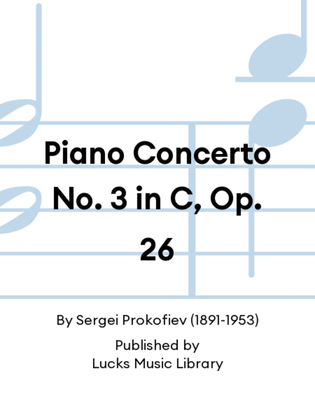 Book cover for Piano Concerto No. 3 in C, Op. 26
