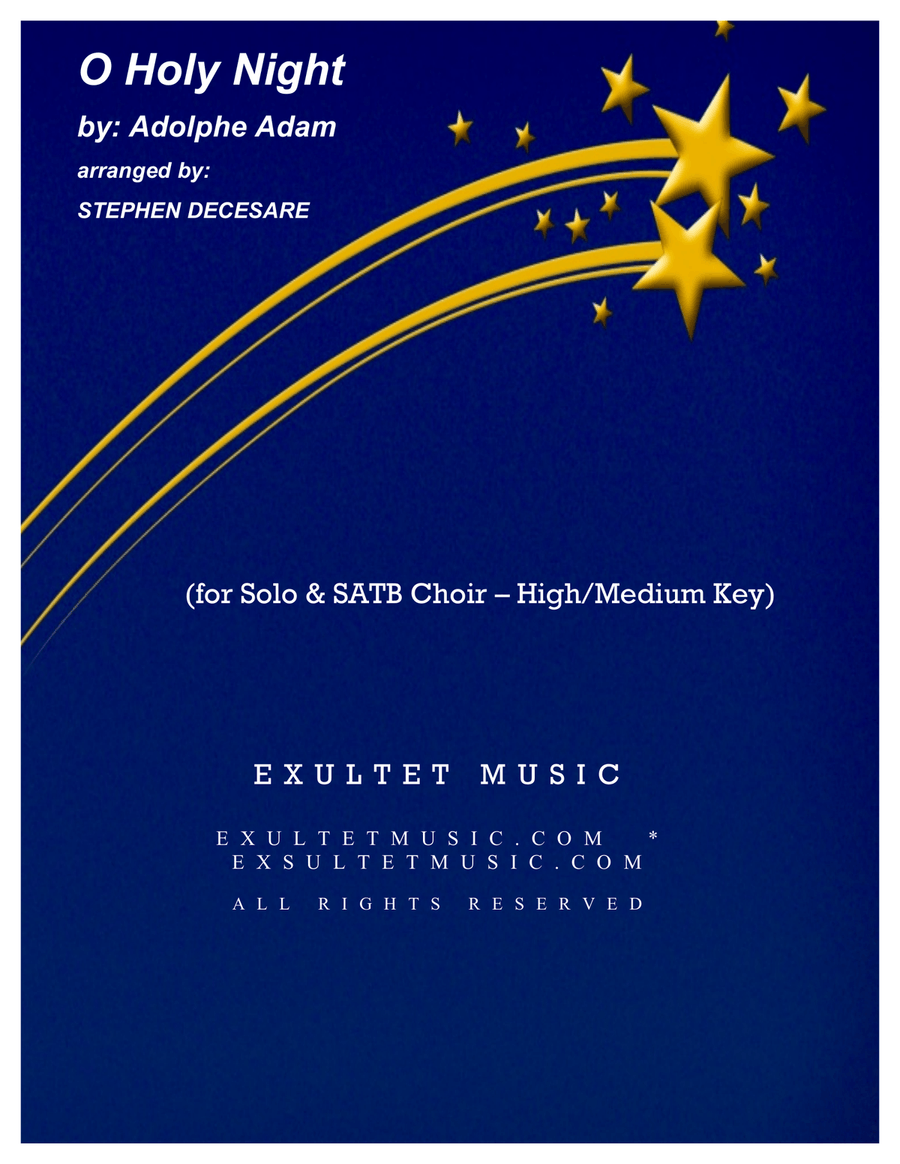 O Holy Night (for Solo & SATB - High/Medium Key) 4-Part scores gallery preview page 1