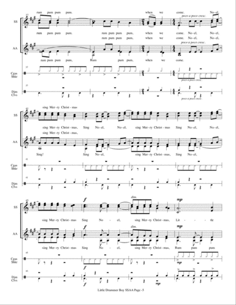 The Little Drummer Boy SSAA scores gallery preview page 5