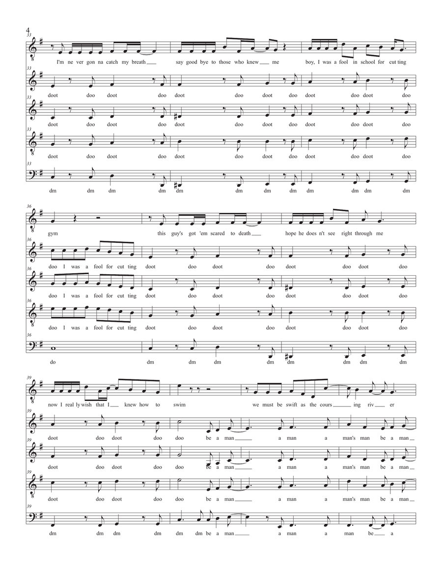 I'll Make A Man Out Of You 4-Part scores gallery preview page 4