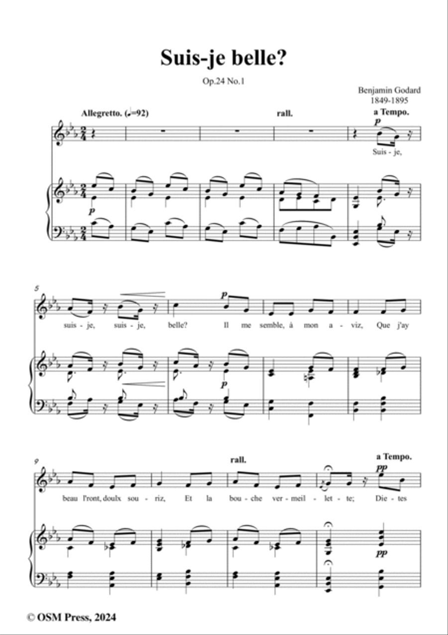 B. Godard-Suis-je belle?in E flat Major,Op.24 No.1 Voice scores gallery preview page 2