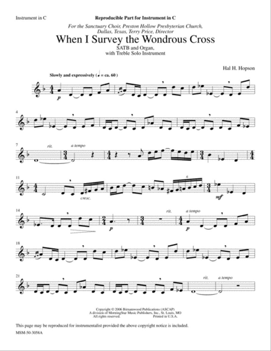 When I Survey the Wondrous Cross Choir scores gallery preview page 4