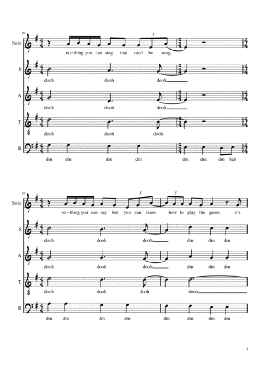 All You Need Is Love A Cappella scores gallery preview page 3
