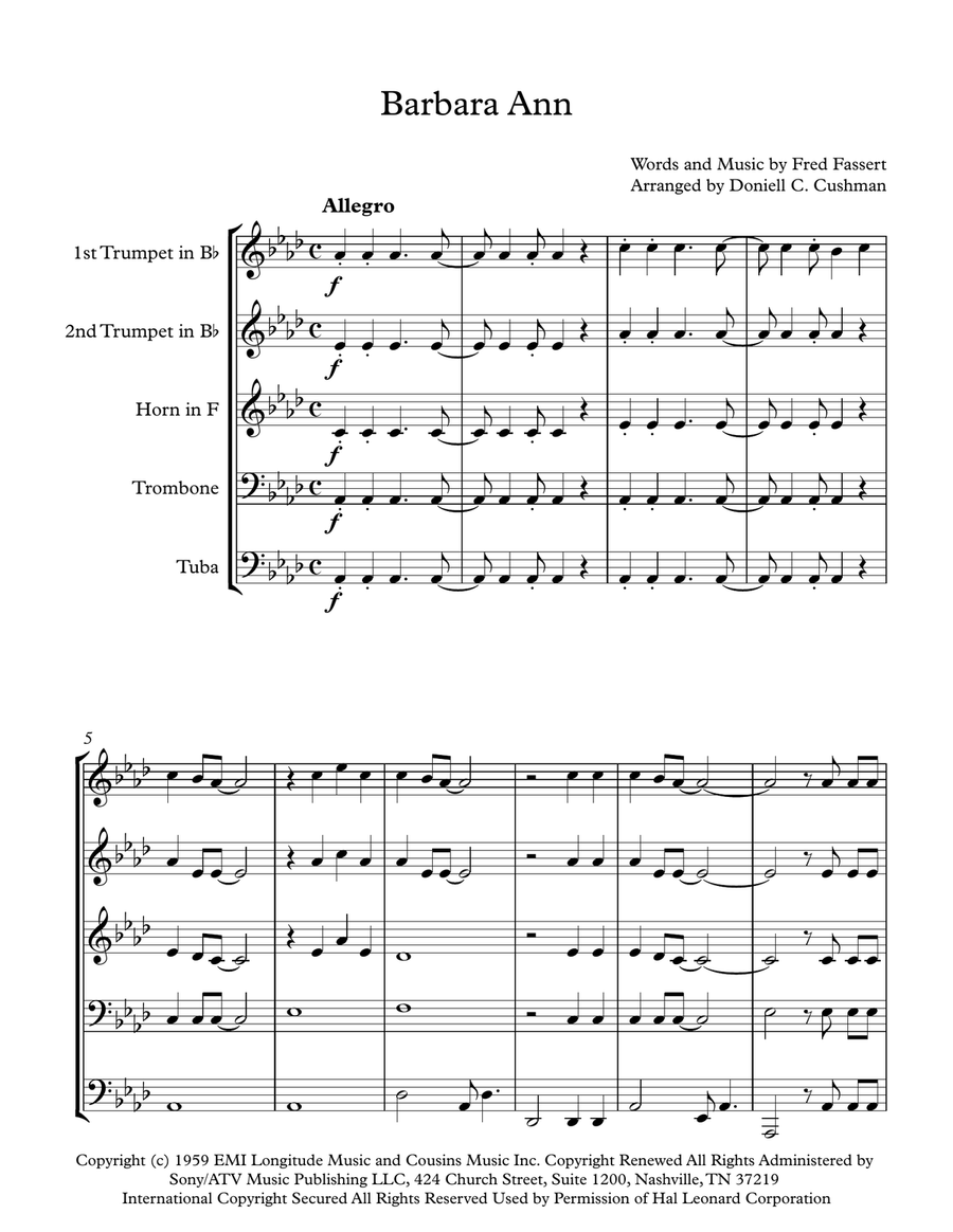 Barbara Ann Barbara Ann School and Community scores gallery preview page 2