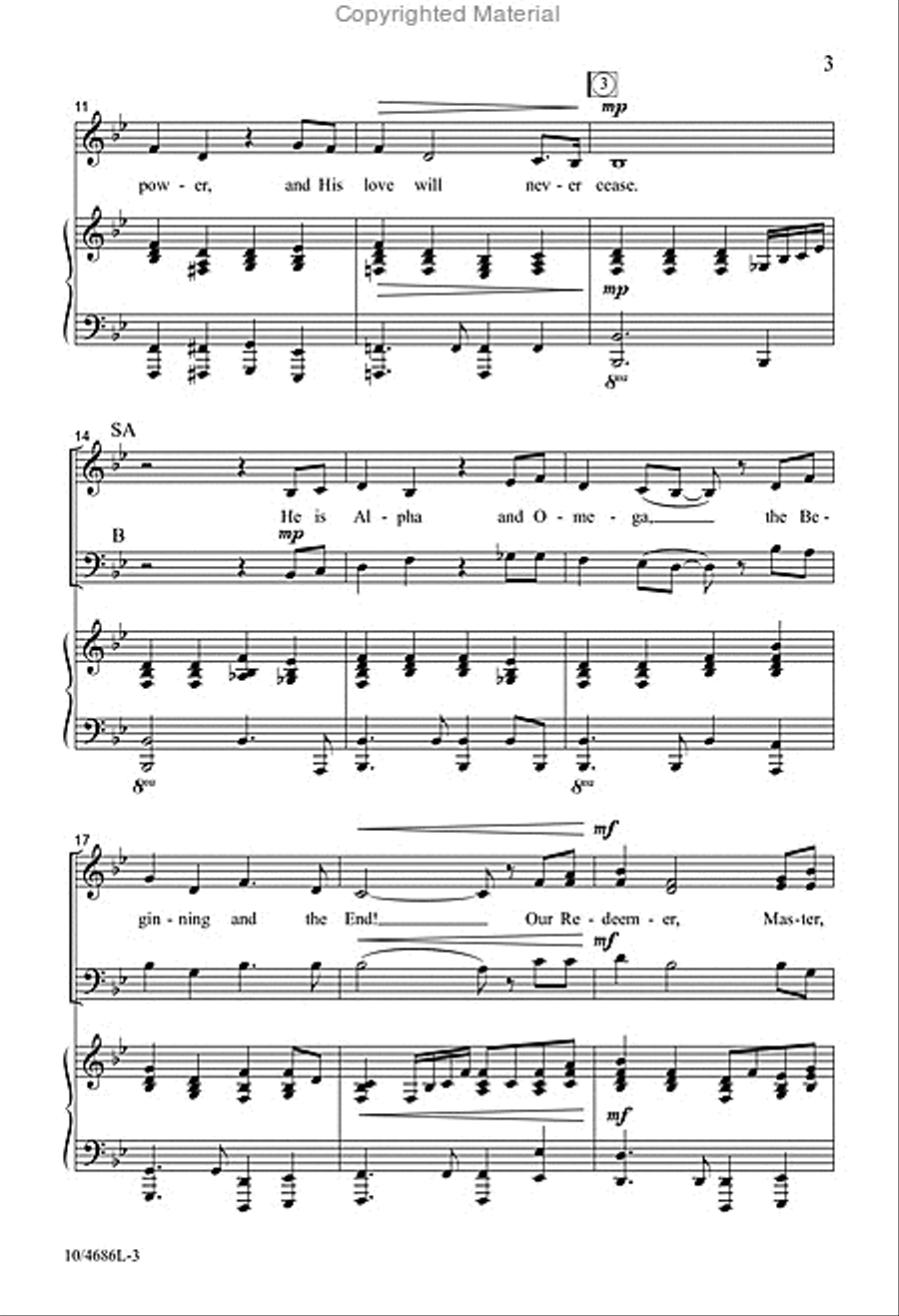 Jesus Is the Living Stone 3-Part scores gallery preview page 3