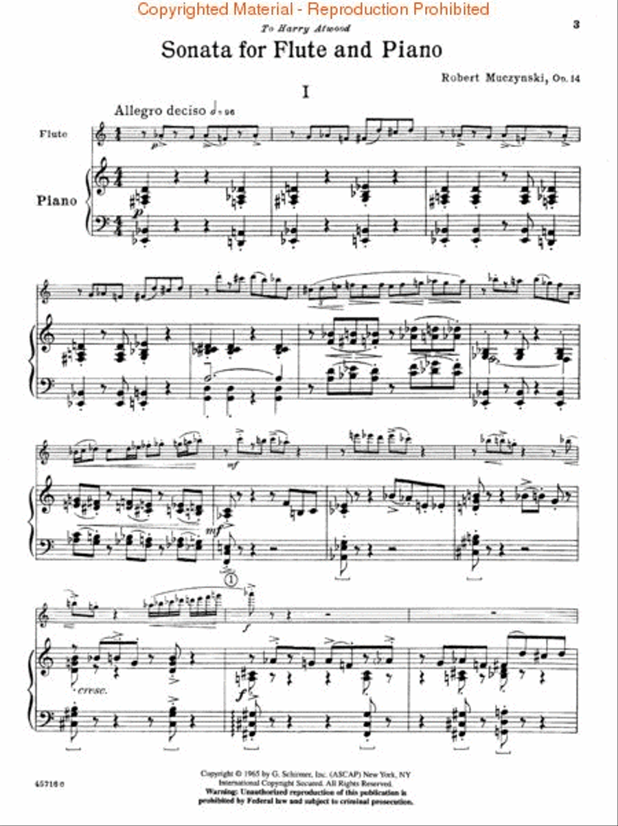 Sonata for Flute and Piano, Op. 14 Flute Solo scores gallery preview page 3