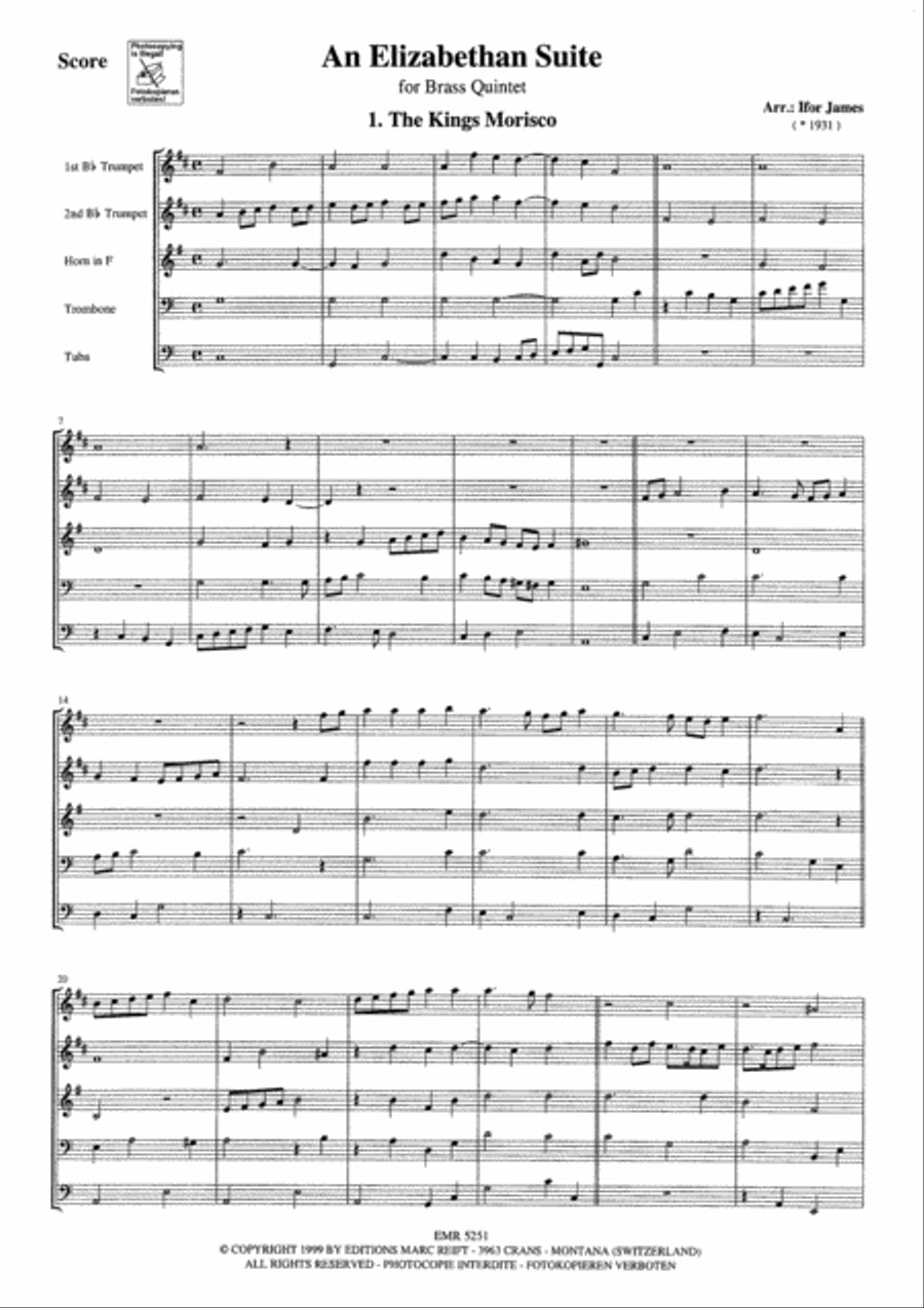 An Elizabethan Suite An Elizabethan Suite Brass Quintet scores gallery preview page 3