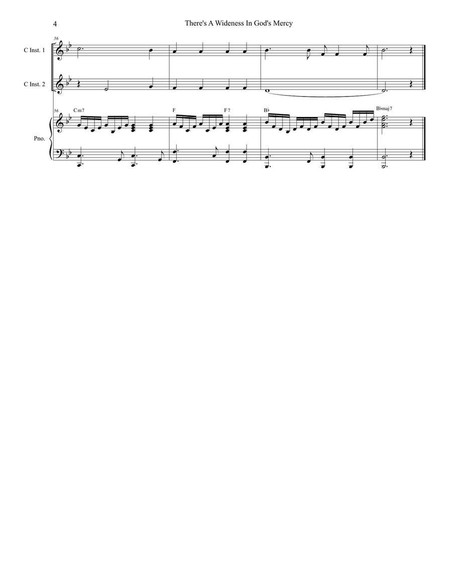 There's A Wideness In God's Mercy (Duet for C-Instruments) Piano scores gallery preview page 5
