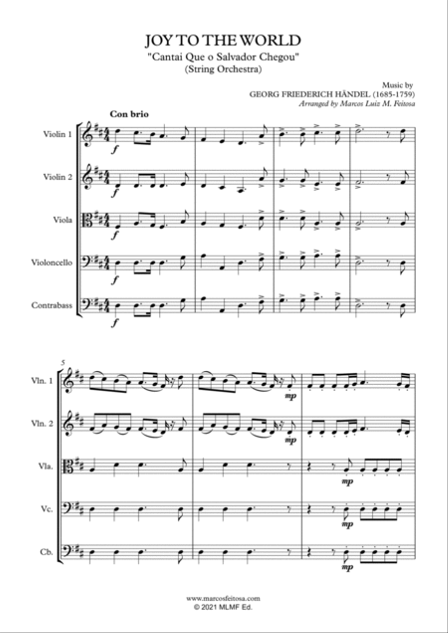 Joy To The World (Cantai Que o Salvador Chegou) - String Ensemble String Orchestra scores gallery preview page 3