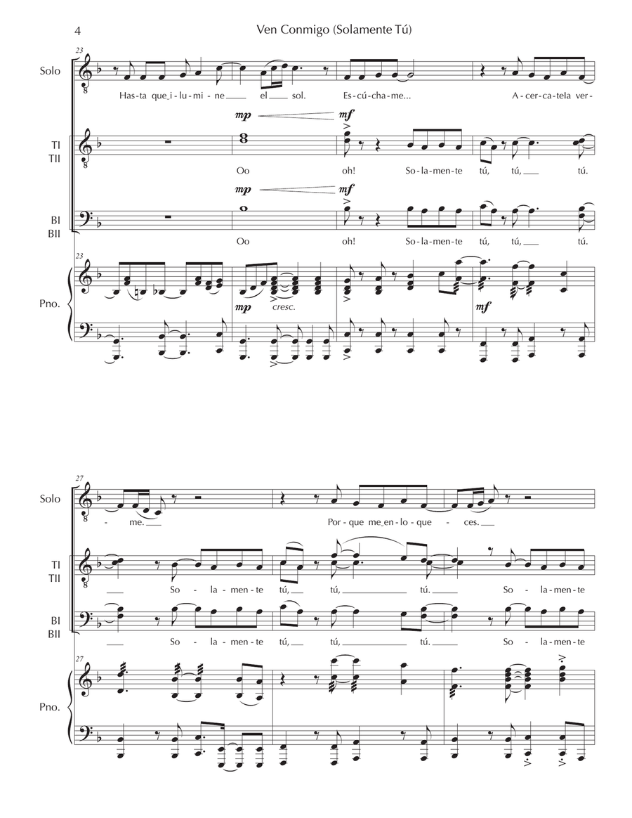 Ven Conmigo (solamente Tu) TTBB scores gallery preview page 4