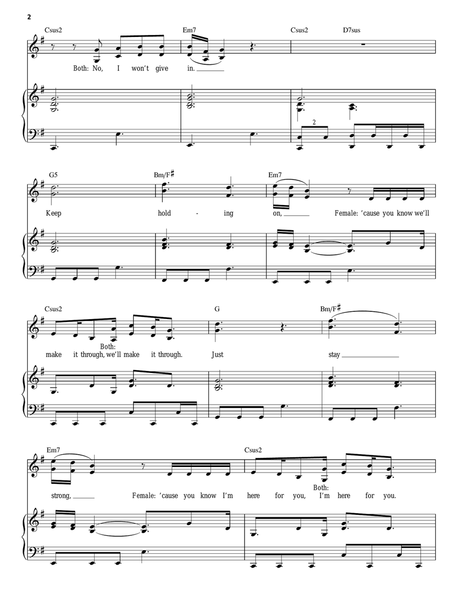 Keep Holding On (Vocal Duet) Piano, Vocal scores gallery preview page 2