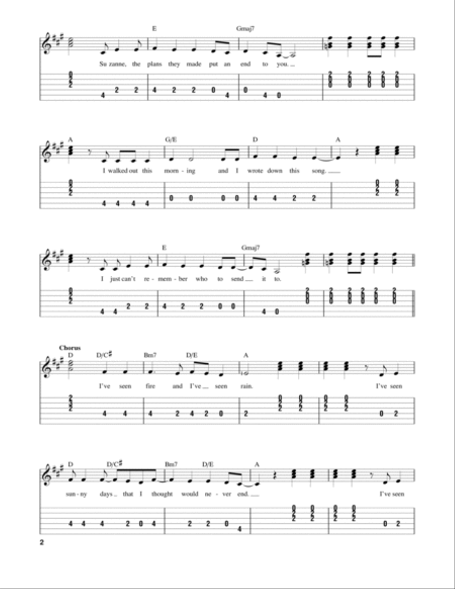 Fire And Rain Acoustic Guitar scores gallery preview page 2