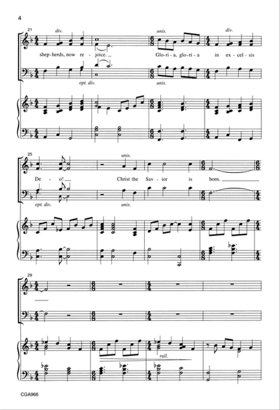 Shepherds' Gloria 4-Part scores gallery preview page 4