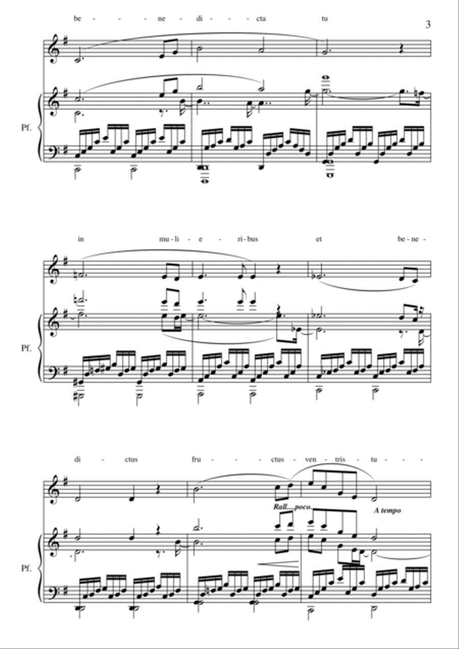 Ave Maria for Soprano or Tenor and piano Voice Solo scores gallery preview page 3