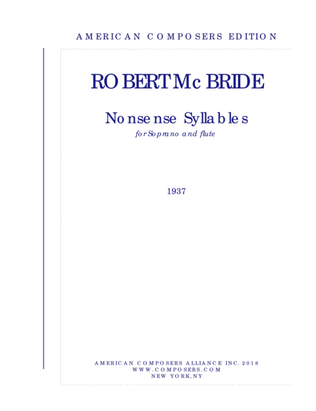 Book cover for [McBride] Nonsense Syllables