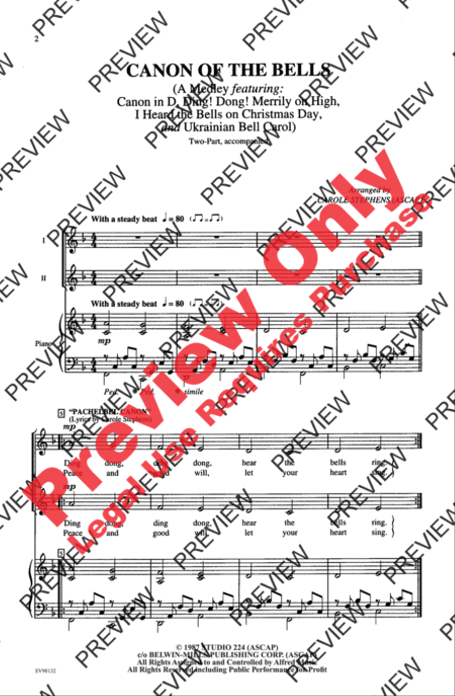 Canon of the Bells Canon of the Bells 2-Part scores gallery preview page 2