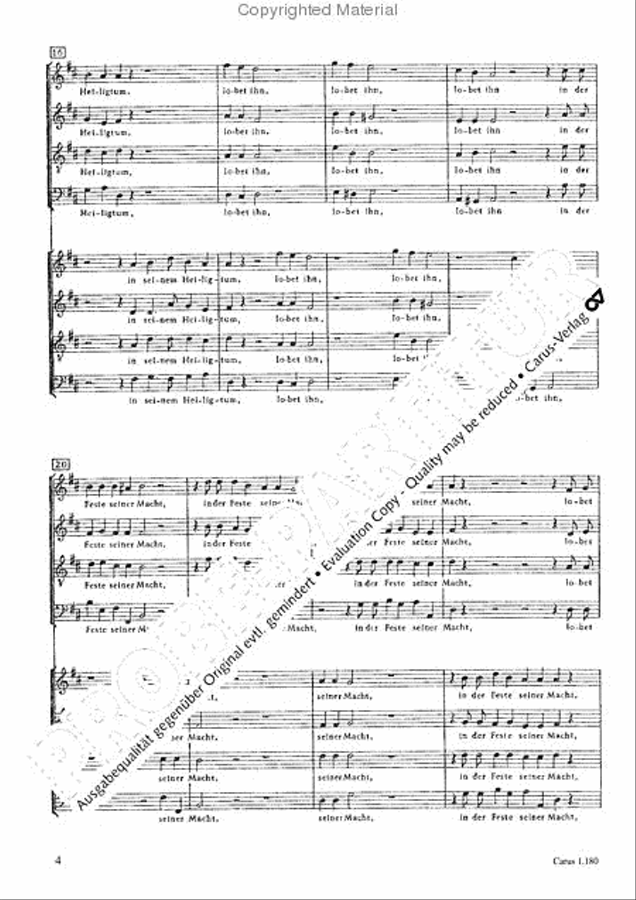 Lobet den Herren in seinem Heiligtum 4-Part scores gallery preview page 5