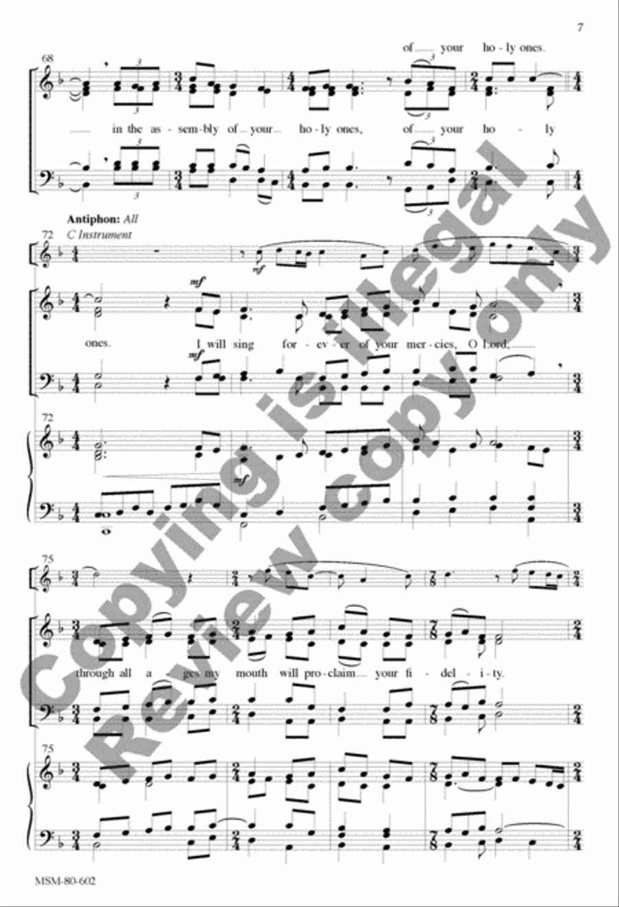 I Will Sing Forever of Your Mercies, O Lord: Communion Antiphon for Chrism Mass 4-Part scores gallery preview page 18