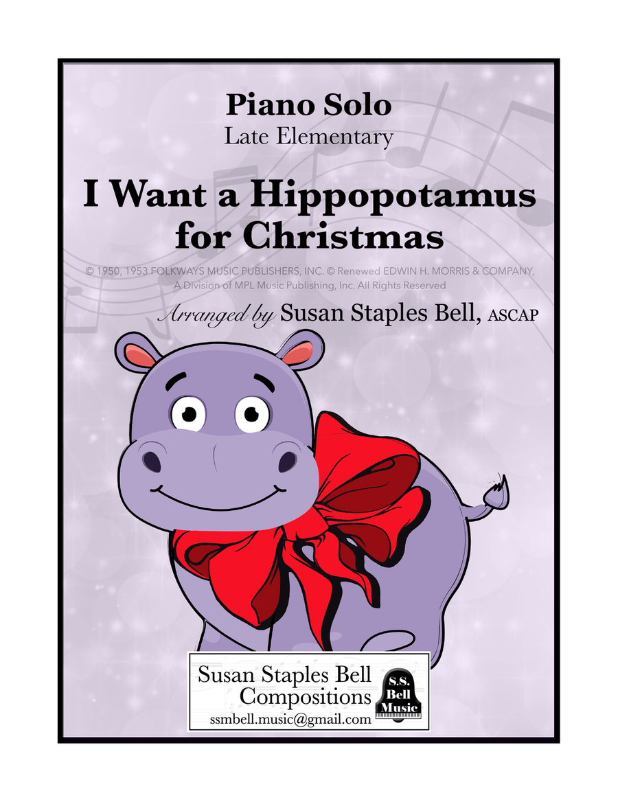 I Want A Hippopotamus For Christmas (hippo The Hero) Easy Piano scores gallery preview page 1