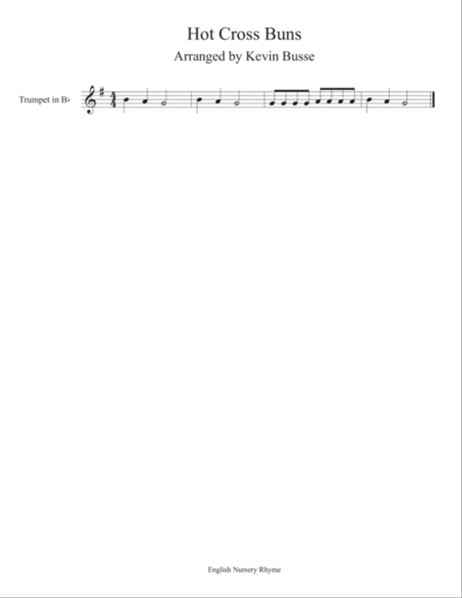 Hot Cross Buns - Trumpet Trumpet Solo scores gallery preview page 1