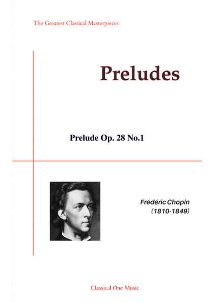 Chopin-Prelude Op. 28 No.1 for piano solo image number null